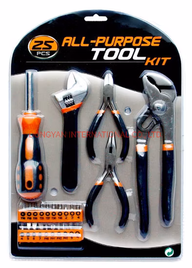 Kit di utensili manuali per la casa da 25 pezzi (cacciaviti, pinze)