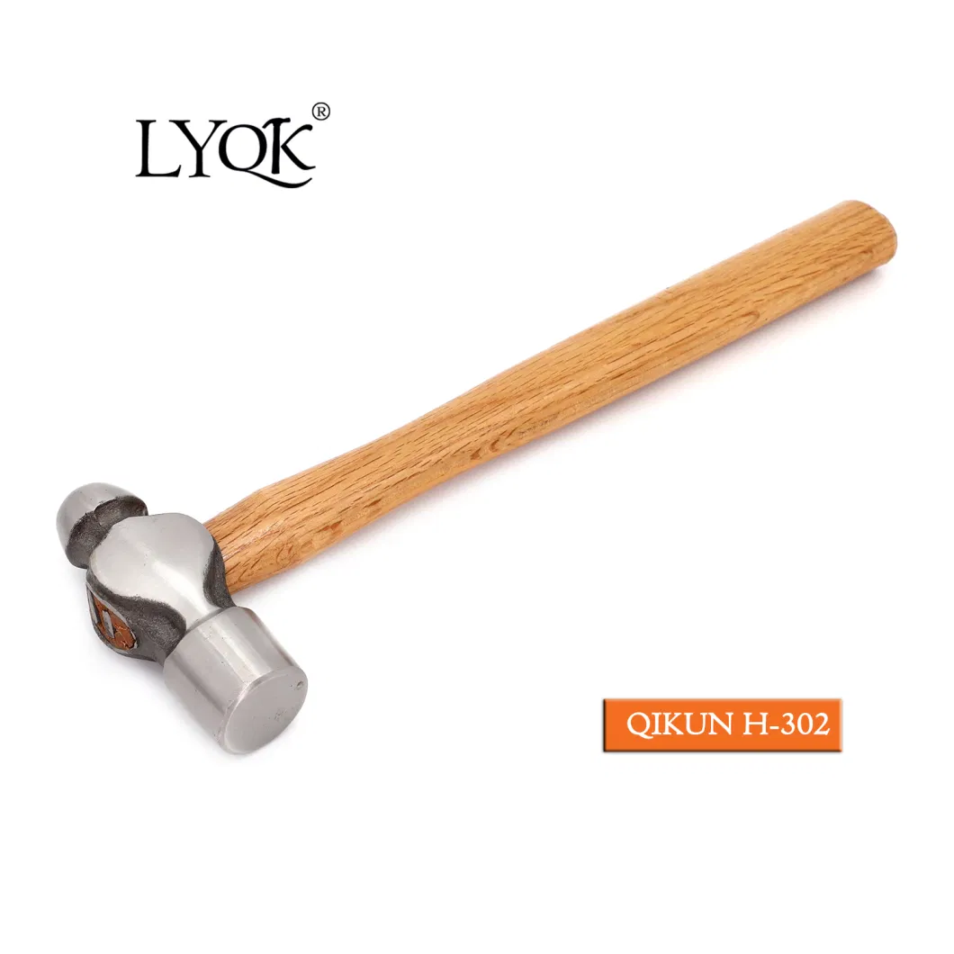 H-302 Construction Hardware Hand Tools Hard Wood Handle Ball Pein Hammer